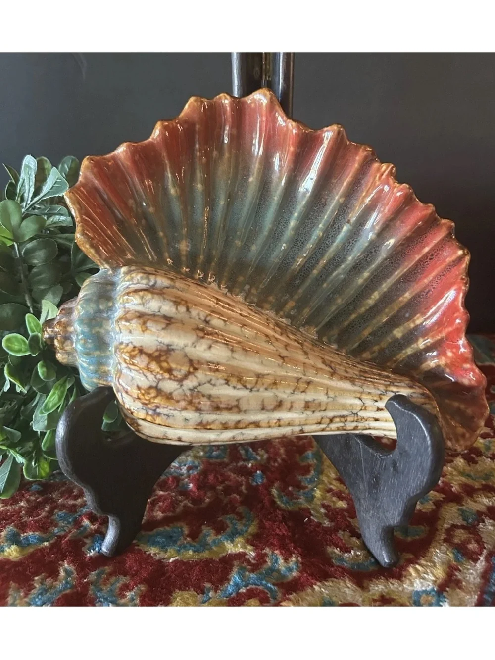 Vintage Ceramic Shell Serving Dish Coastal Decor MCM 9
